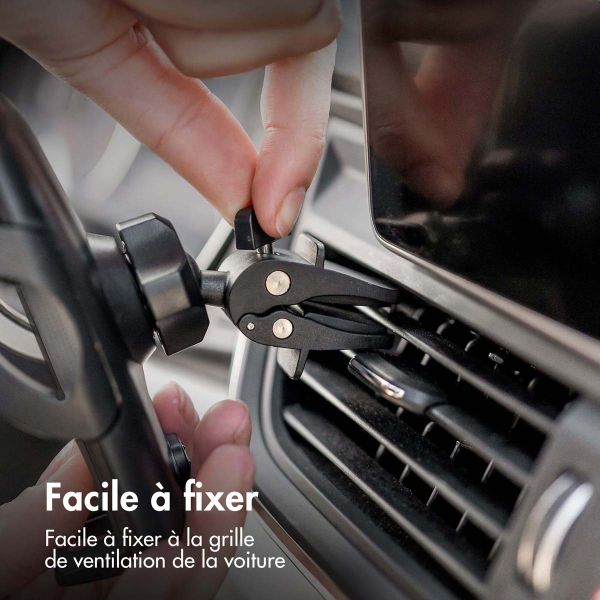 imoshion  Support de téléphone pour voiture - Réglable - Universel - Carbone - Tableau de bord / pare-brise / grille d'aération - Noir