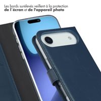 Selencia Étui portefeuille en cuir véritable Apple iPhone Air - Bleu