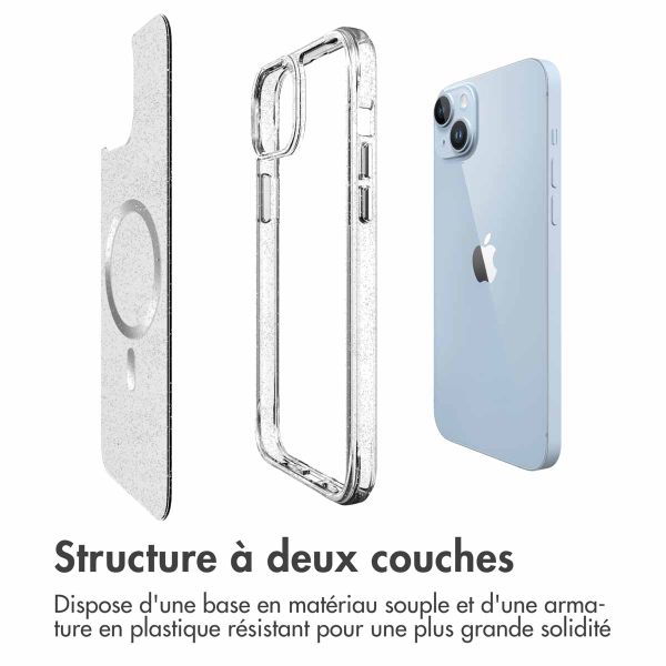 imoshion Coque Pailletée avec MagSafe iPhone 14 - Argent