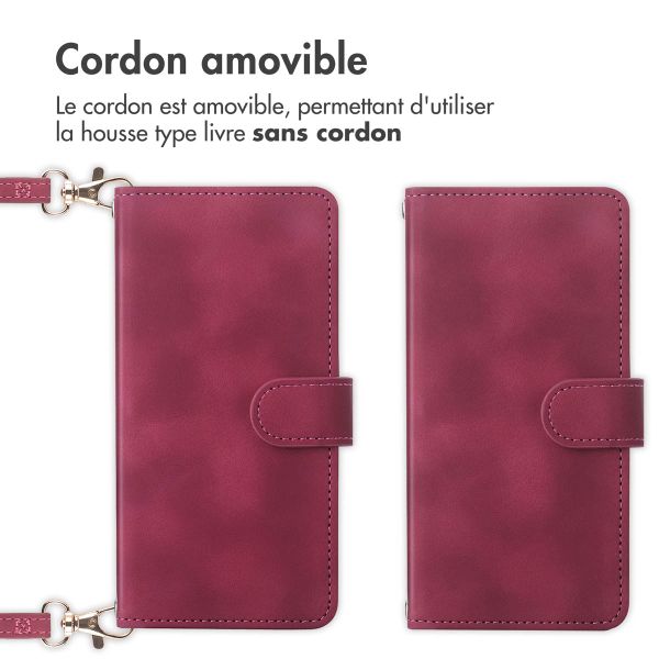 imoshion Etui de téléphone portefeuille avec cordon iPhone SE (2022 / 2020) / 8 / 7 - Rouge