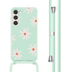 imoshion Coque design en silicone avec cordon Samsung Galaxy S23 - Green Flower Distance