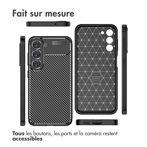 imoshion Coque silicone Carbon Samsung Galaxy S23 Plus - Noir