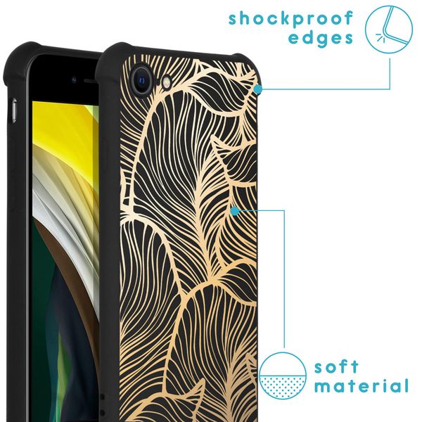 imoshion Coque Design avec cordon iPhone SE (2022 / 2020) / 8 / 7 - Golden Leaves