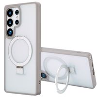 Accezz Coque Ring Stand avec MagSafe Samsung Galaxy S25 Ultra - Gris