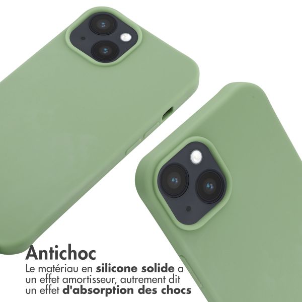 imoshion Coque en silicone avec cordon Apple iPhone 14 - Vert