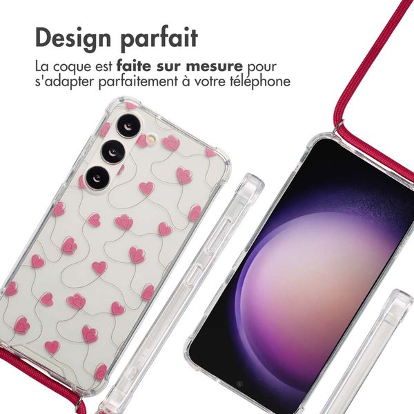 imoshion Coque Design avec cordon Samsung Galaxy S23 - Dusty Rose Connected Hearts