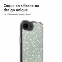 imoshion Coque Design Apple iPhone 16e - Smoke Green Flowers