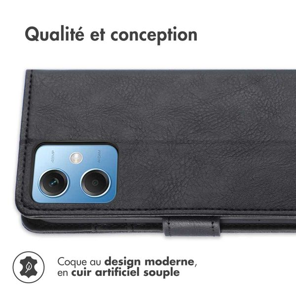 imoshion Etui de téléphone portefeuille Luxe Xiaomi Redmi Note 12 - Noir