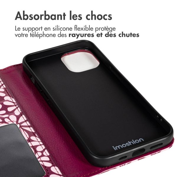 imoshion Étui de télephone portefeuille Design Apple iPhone 14 - Bloom Love Blush