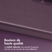 Accezz Coque arrière en cuir avec MagSafe Samsung Galaxy S24 Plus - Heath Purple
