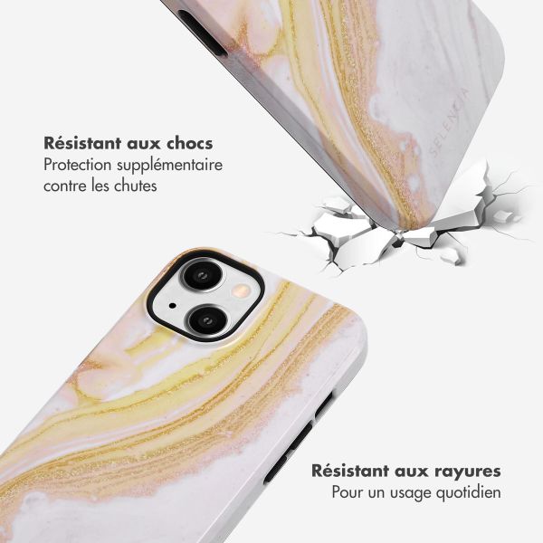 Selencia Coque arrière Vivid Tough iPhone 14 - Chic Marble Gold