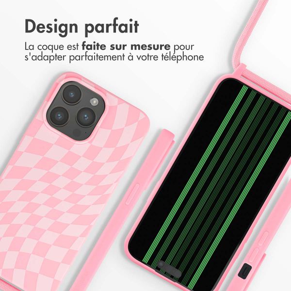 imoshion Coque design en silicone avec cordon iPhone 15 Pro Max - Retro Pink