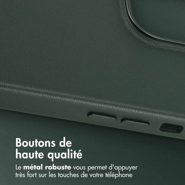 Accezz Coque arrière en cuir avec MagSafe Apple iPhone 14 Pro Max - Cedar Green