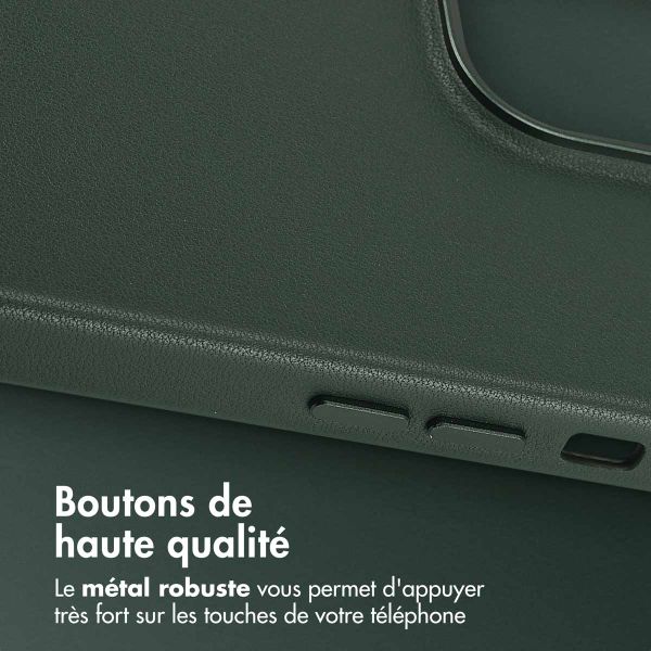 Accezz Coque arrière en cuir avec MagSafe iPhone 14 Pro Max - Cedar Green