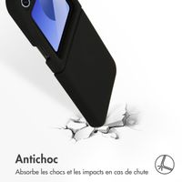 Accezz Coque Liquid Silicone Samsung Galaxy Z Flip 6 - Noir