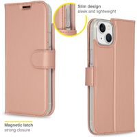 Accezz Étui de téléphone Wallet iPhone 14 Plus - Rose Dorée