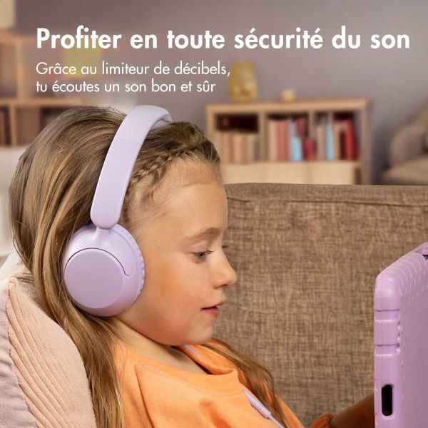 imoshion Casque filaires pour enfants - Câble AUX - Limiteur de décibels - Lavender Lilac