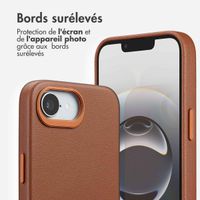 Accezz Coque arrière en cuir avec MagSafe Apple iPhone 16e - Sienna Brown