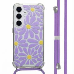 imoshion Coque Design avec cordon Samsung Galaxy S25 - Tropical Violet Flowers Connect
