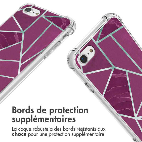 imoshion Coque Design avec cordon Apple iPhone SE (2022 / 2020) / 8 / 7 - Bordeaux Graphic