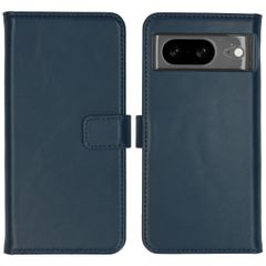 Selencia Étui portefeuille en cuir véritable Google Pixel 8 - Bleu