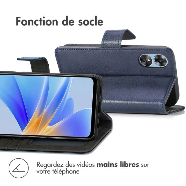 imoshion Étui de téléphone portefeuille Luxe Oppo A17 - Bleu foncé