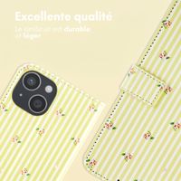 imoshion Étui de télephone portefeuille Design Apple iPhone 15 - Garden Stripes