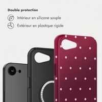 Selencia Coque arrière Vivid avec MagSafe Apple iPhone 17e / 16e - Happy Dots Burgundy