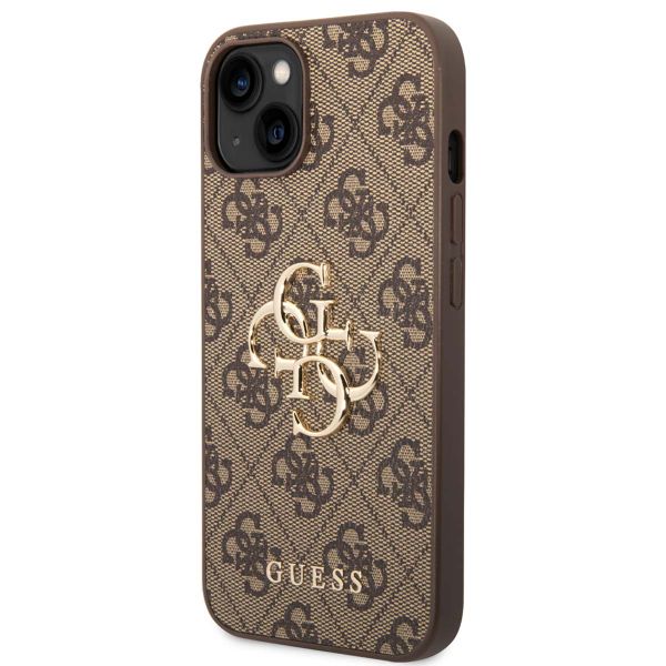 Guess Coque 4G Metal Logo Backcover iPhone 14 - Brun