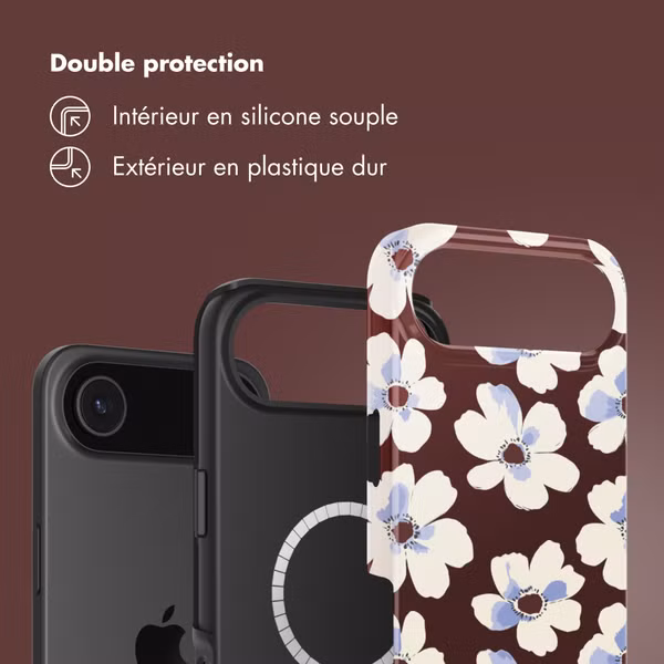 Selencia Coque arrière Vivid avec MagSafe Apple iPhone Air - Choco Flower Pop