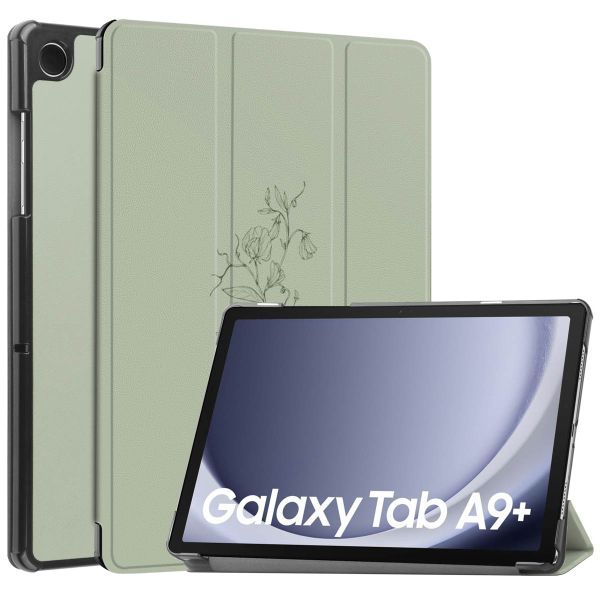 imoshion Coque tablette Design Trifold Samsung Galaxy Tab A9 Plus - Floral Green