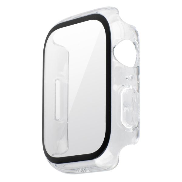 Uniq Legion Coque Apple Watch avec protection d'écran en Verre Trempé Apple Watch 7-9 - 45 mm - Dove (Clear)