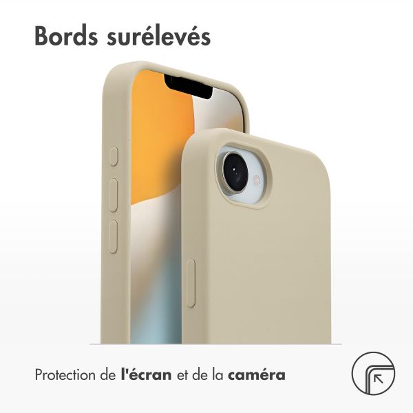 Accezz Coque Liquid Silicone avec MagSafe iPhone 16e - Stone