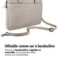 Accezz Leather Sac ordinateur 16 pouces - Beige