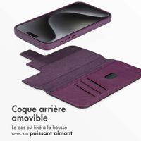 Accezz Étui de téléphone portefeuille en cuir 2-en-1 avec MagSafe Apple iPhone 15 Pro Max - Heath Purple