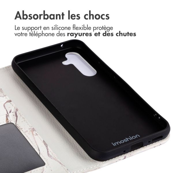 imoshion Étui de télephone portefeuille Design Samsung Galaxy A54 (5G) - Sandy Marble