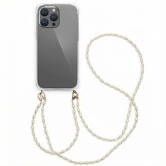 imoshion Coque avec dragonne + bracelet - Perles Apple iPhone 15 Pro Max - Transparent