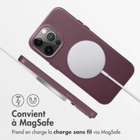 Accezz Coque arrière en cuir avec MagSafe Apple iPhone 14 Pro Max - Heath Purple