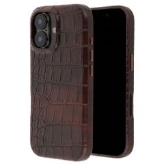 Selencia Coque arrière Croco avec MagSafe Apple iPhone 17 - Choco Brown
