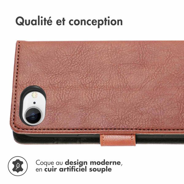 imoshion Étui de téléphone portefeuille Luxe iPhone SE 4 - Brun