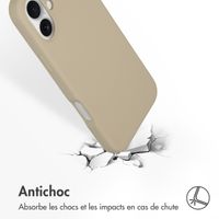 Accezz Coque Liquid Silicone avec MagSafe Apple iPhone 16 Plus - Stone