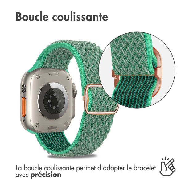 imoshion Bracelet en nylon élastique Apple Watch Series 1 t/m 11 / SE / Ultra (44/45/46/49 mm) - Turquoise