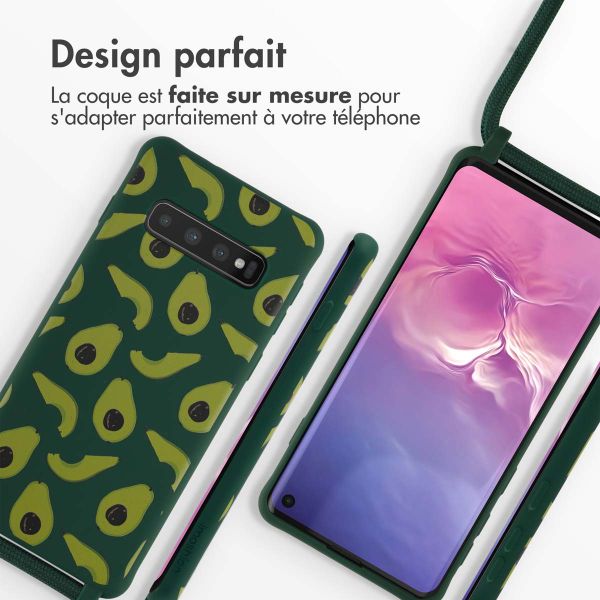 imoshion Coque design en silicone avec cordon Samsung Galaxy S10 - Avocado Green