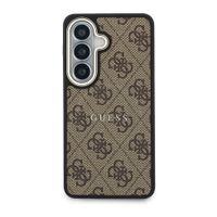 Guess Coque arrière en cuir 4G avec MagSafe Samsung Galaxy S26 - Gold Edge - Brown