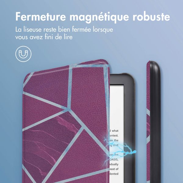 imoshion Design Slim Hard Sleepcover Amazon Kindle (2024) / Amazon Kindle (2022) 11th gen - Bordeaux Graphic