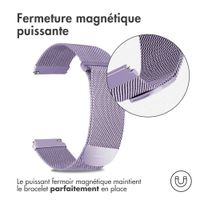 imoshion Bracelet magnétique milanais  - Connexion universelle 22 mm - Taille M - Violet