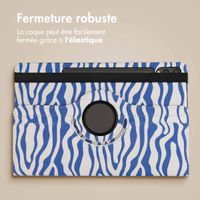 imoshion Coque tablette Design rotatif à 360° Samsung Galaxy Tab S10 Plus / Tab S9 FE Plus / Tab S9 Plus - White Blue Stripes