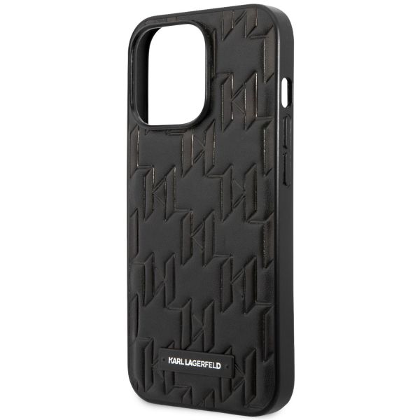 Karl Lagerfeld Coque arrière rigide Monogram Plaque iPhone 13 Pro - Noir