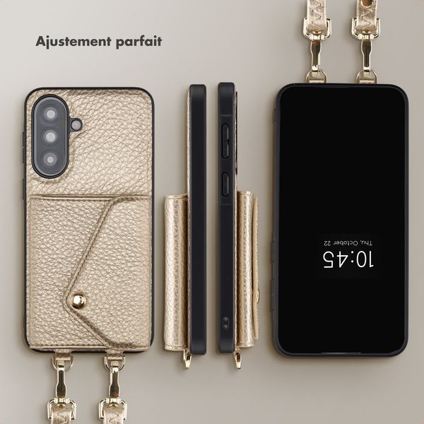 Selencia Coque de télephone Sera avec cordon et porte-cartes enveloppe Samsung Galaxy A37 (5G) - Champagne