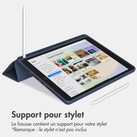 Accezz Coque tablette portefeuille Smart Silicone Apple iPad 9 (2021) 10.2 pouces / iPad 8 (2020) 10.2 pouces / iPad 7 (2019) 10.2 pouces - Bleu foncé